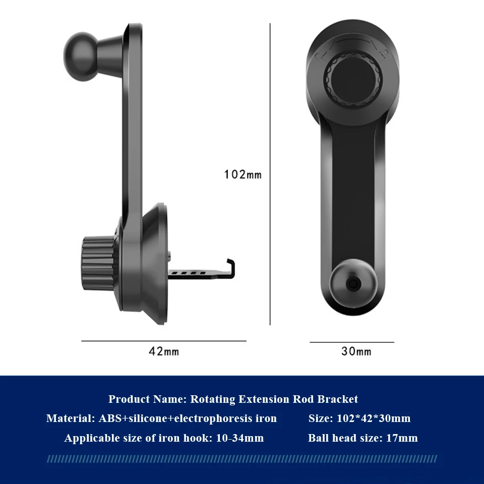 Car Holder for Mobile Phone in Car Air Vent Clip 17mm Ball Head Universal Gravity Stand Bracket Magnetic Support Adapter Holders