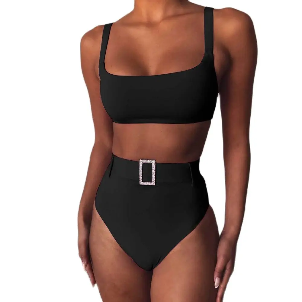 

Women's Fashion Bikini Sets Buckle Swimsuit Sexy Push Up Two Pieces Swimwear 2023 High Cut Women Bathing Suits Femme Clothing