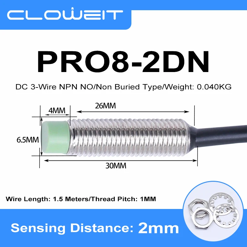 

Круглый индуктивный датчик приближения PR08-2DN/PR12-4DN металлический индукционный переключатель NPN нормально открытый