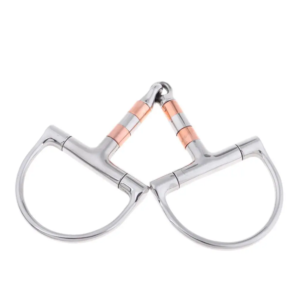 

Stainless Steel Equestrian 5 Mouth D-ring Snaffle Bit with Copper Rollers