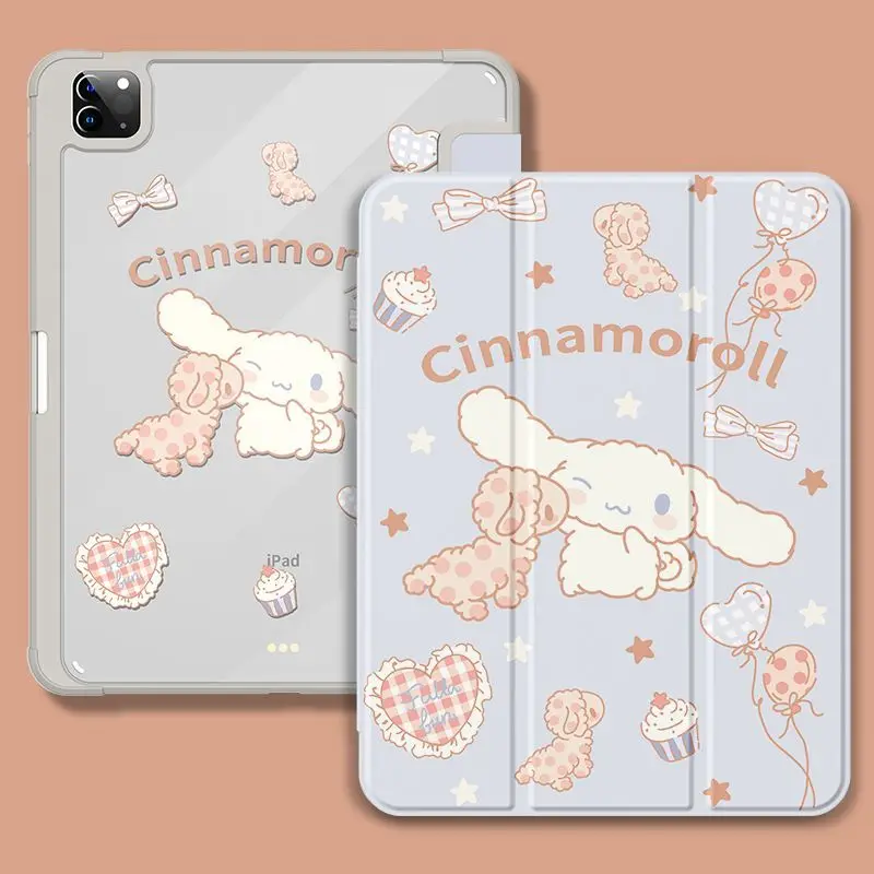 

Sanrio Kawaii Cinnamoroll Ipad10 Cases Cartoon Anime Protective Acrylic Shell 10.2 Inch Fall Proof Clamshell Type Toys for Girls