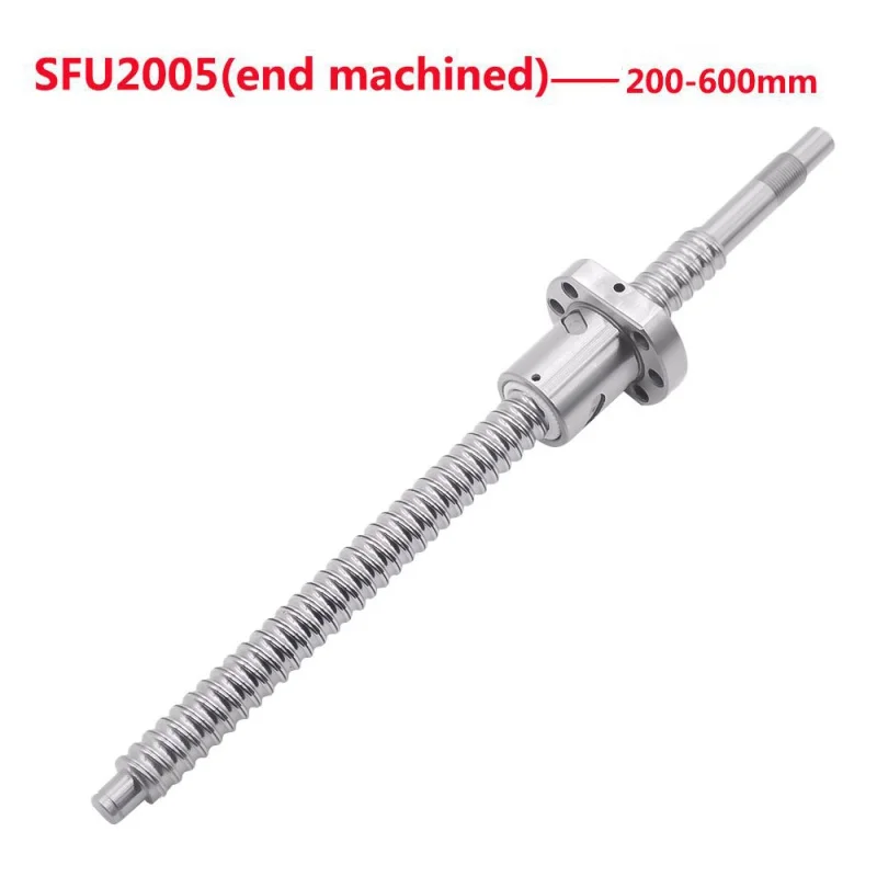 

1SET End Machined SFU2005 Length 200-600mm Rolled Ball Screw C7 with 2005 Flange Single Ball Nut for BK15/BF15 CNC parts