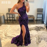 jethth one shoulder evening dresses 2022 backless party gowns for women charming mermaid formal prom dresses long with slit