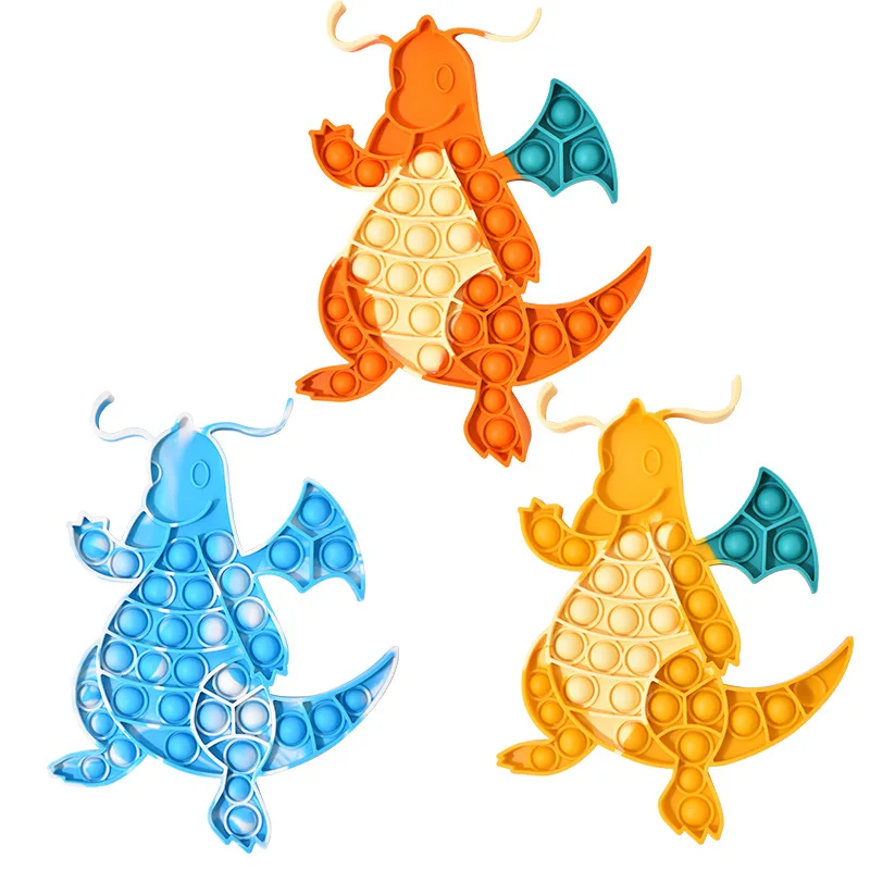

Pokemon Charizard Puzzle Push Math Toy Children's Intellectual Development Finger Bubbles Decompression Toys Children's Gifts