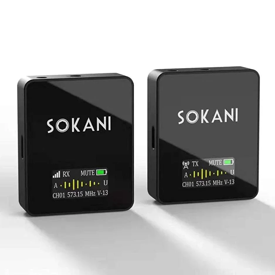 Фото SOKANI TINY UHF Беспроводная петличная микрофонная система Lapel Lav Mic для зеркальных камер Телефон iPhone Android Смартфон Canon Nikon S №3