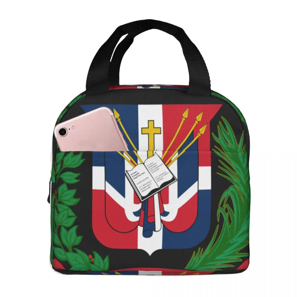 

Insulated Lunch Bag Thermal The Dominican Republic Tote Bags Cooler Picnic Food Lunch Box Bag