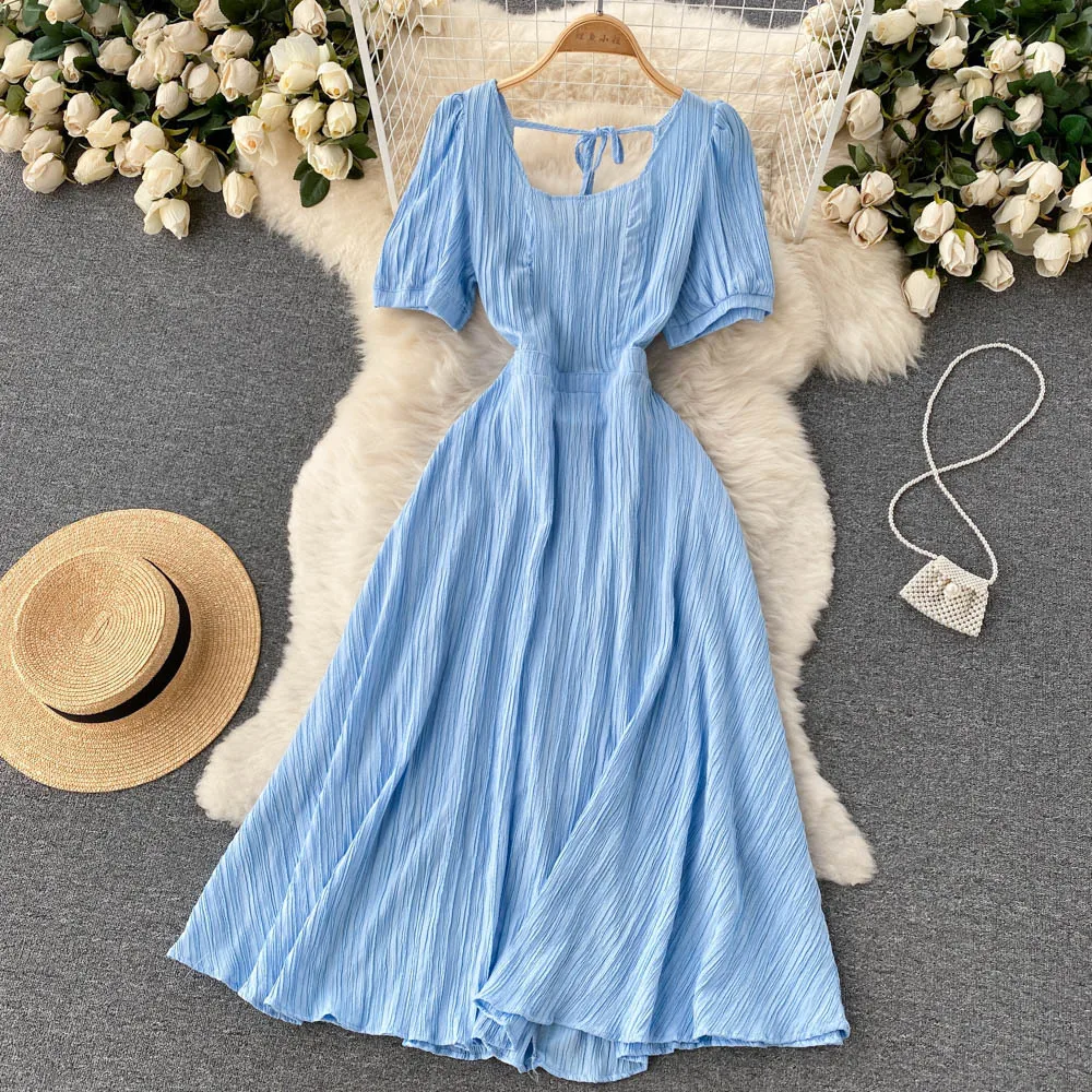 

2022 summer new small fresh long dress gray22
