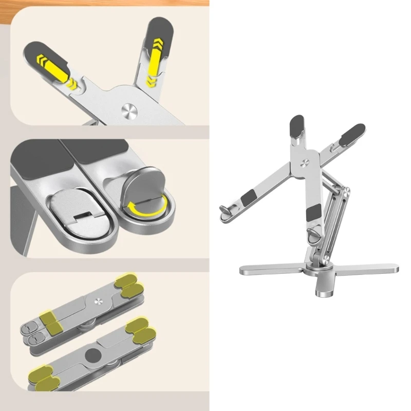 Регулируемая алюминиевая подставка для ноутбука с поворотным столом на 360