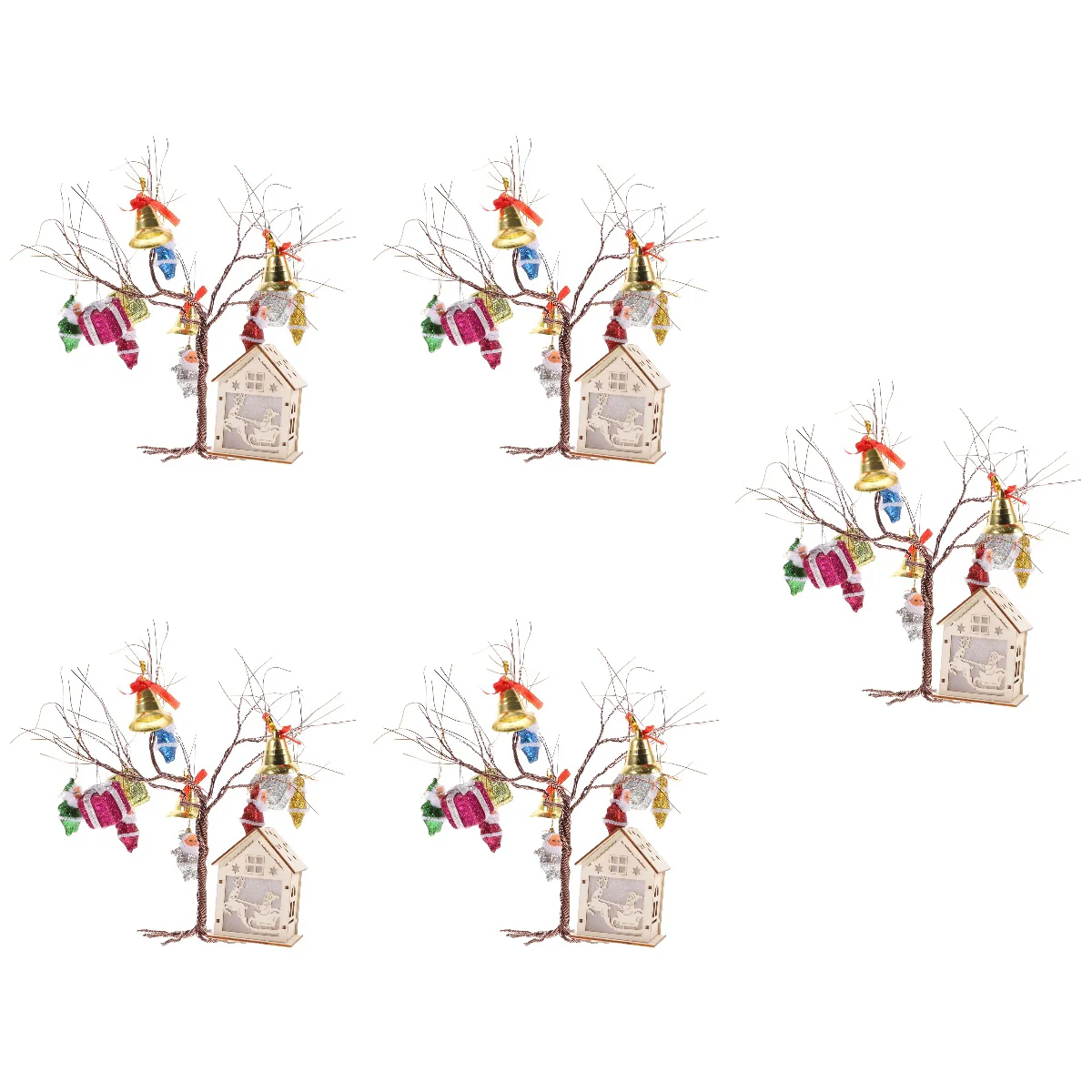 

5 Sets DIY Xmas Wire Tree Decor DIY Tree Craft Materials Christmas Decoration DIY Craft Set