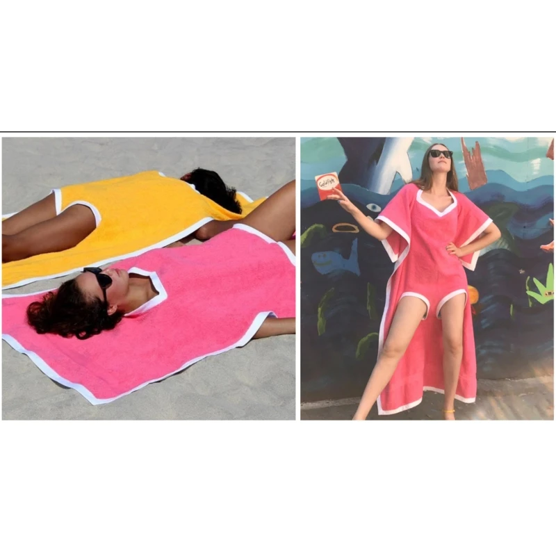 

Fashion Bath Swim Towel Over Sized Comfortable Bikini Cover Up Beachwear Women Beach Surf Poncho Changing Towel Robe