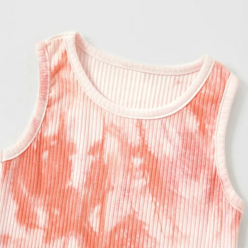 Mommy and Daughters Matching Clothes Family Matching Outfits Sleeveless Tie Dye Mother Kids Girls Baby Romper Dress Mom Summer images - 6