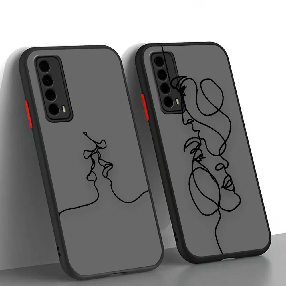 

Matte Case Funda Coque For HUAWEI P50 40 30 20 PLUS HUAWEI NOVA 8 7 7I 6 5 5I 4 3I SE 4G 5G PRO Case Line Art Sketch Sexy Girl