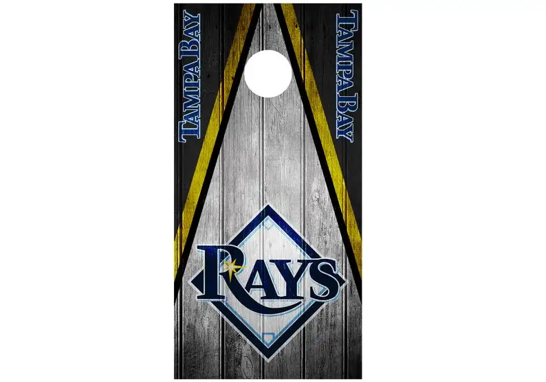 

Custom Cornhole Wrap Skin Decal Sticker Vintage Game Board Tampa Bay Rays DT127 - SINGLE