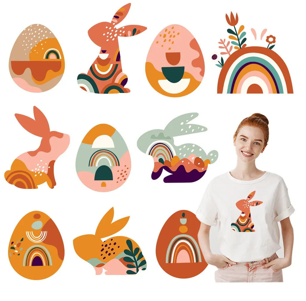 Художественные терракотовые нашивки в стиле бохо с Пасхальной концепцией