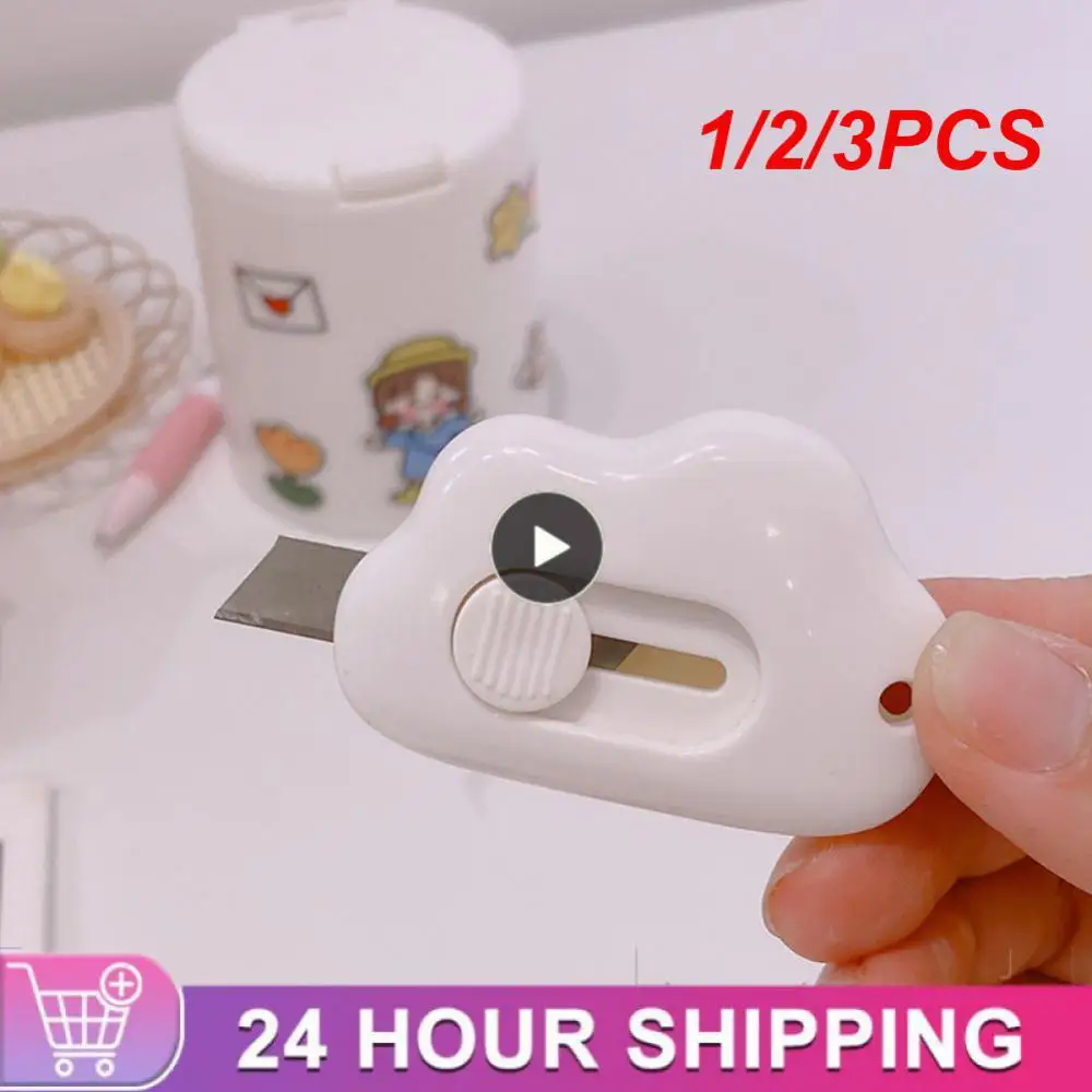 

1/2/3PCS Cute Rabbit Cloud Color Mini Portable Utility Knife Paper Cutter Cutting Paper Razor Blade Office Stationery Cutting