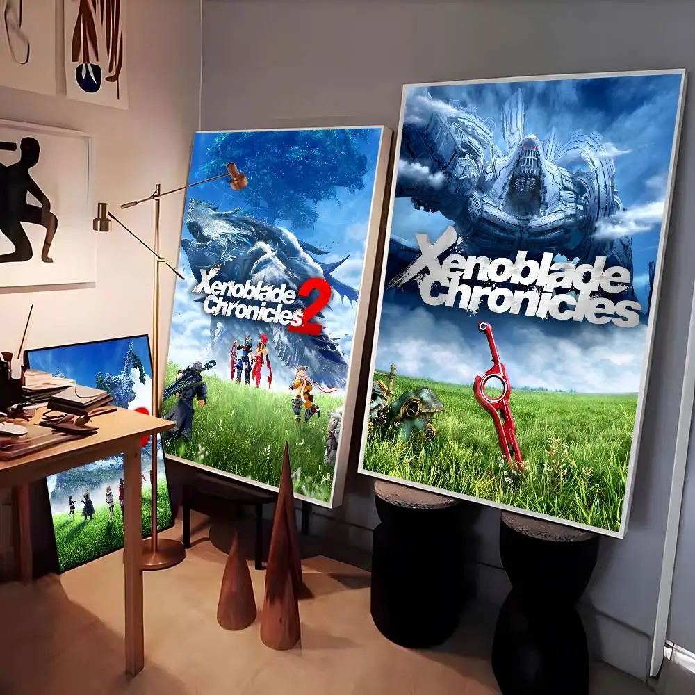 Фото Плакат с изображением видеоигры X-Xenoblade Chronicles, высокое качество, эстетическое украшение для гостиной, стены, наклейки для рисования, подарок №5