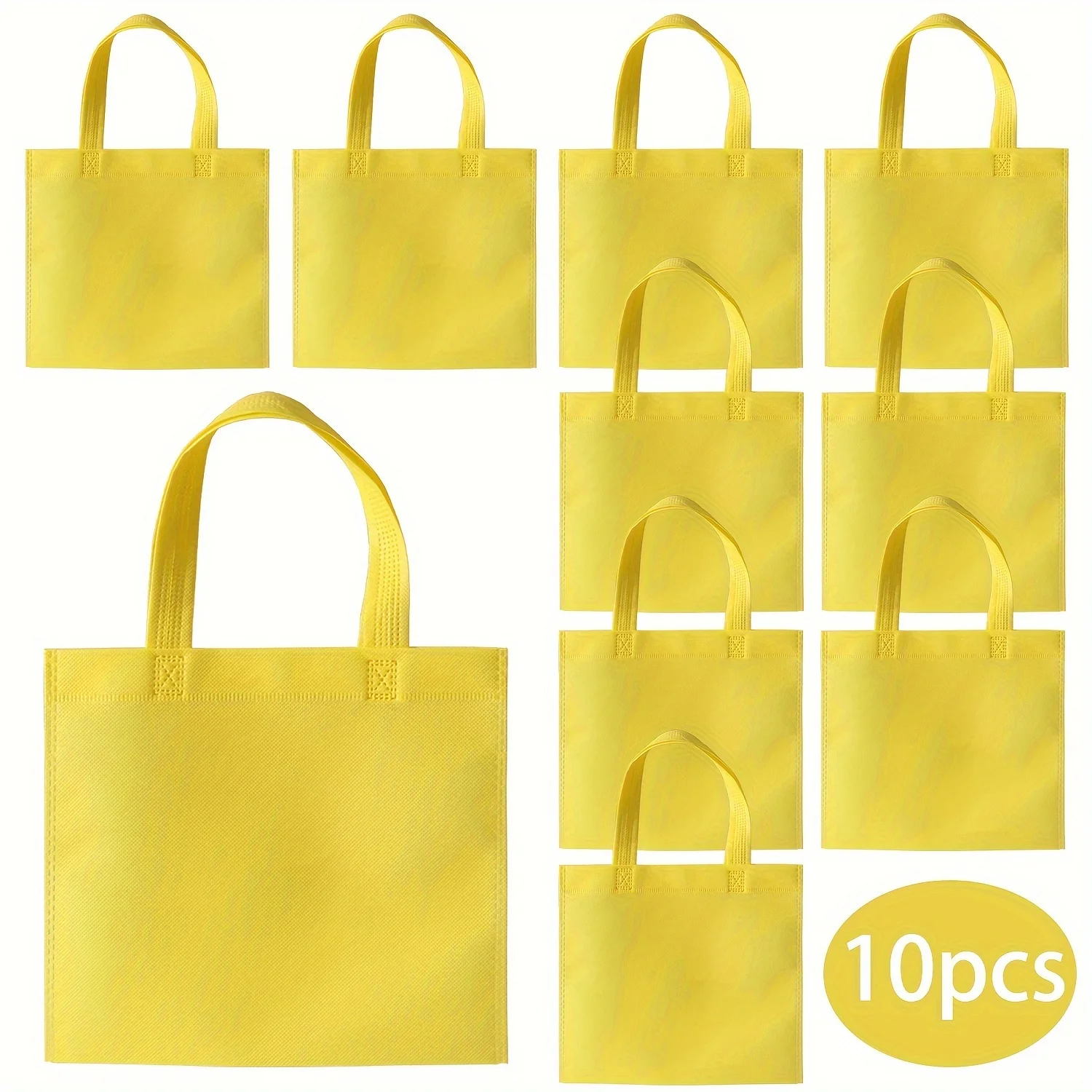 

10 шт., красочная маленькая нетканая сумка для вечеринок, 8 × 8 дюймов, возобновляемая подарочная сумка с ручкой для подарка на день рождения