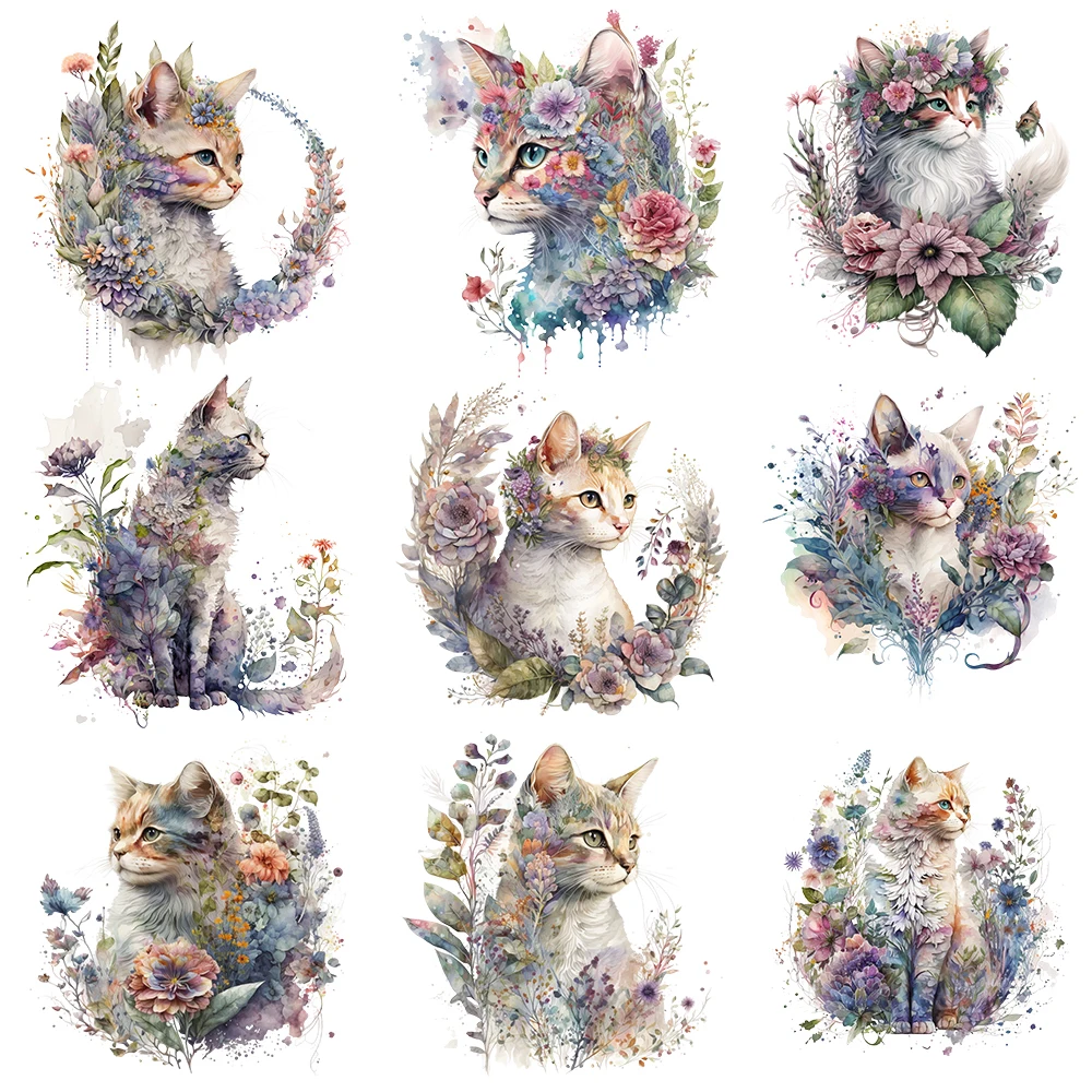 25 см креативные цветочные кошки для глажки теплопередающие аппликации плавкие