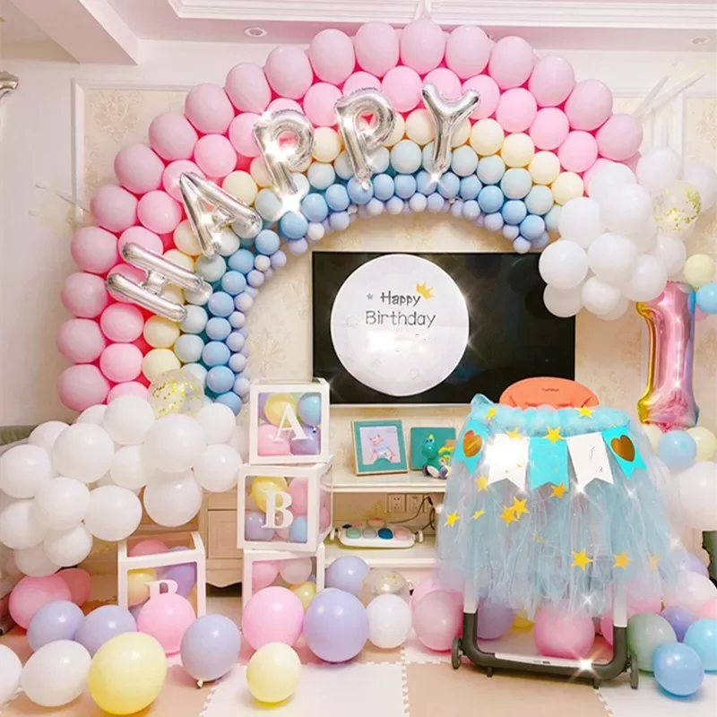 

100pcs 5/10inch Macaron Latex Balloons Pastel Rainbow Ballon Birthday Party Decorations Kids Baby Shower Colorful Wedding Globos