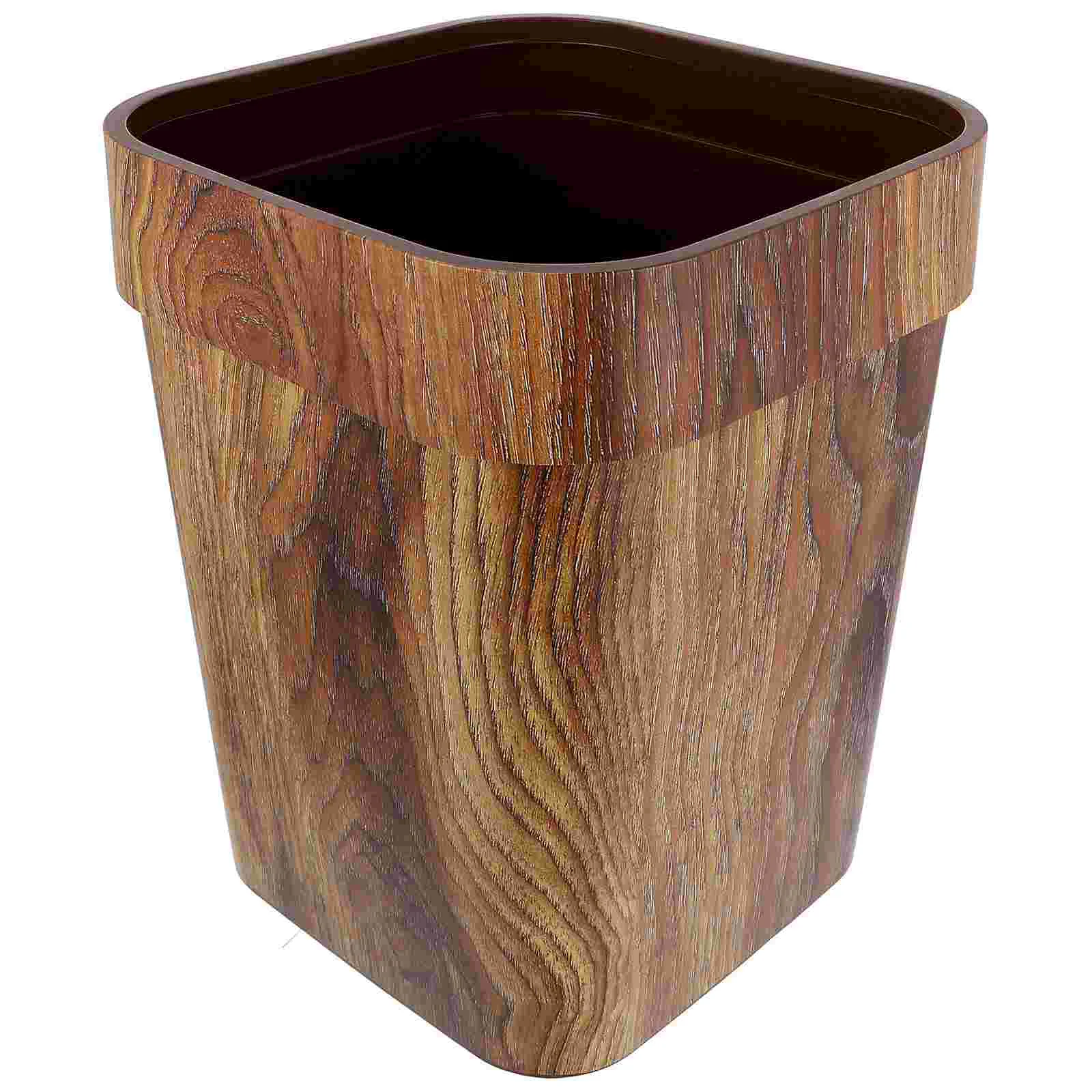 

Can Trash Bin Garbage Waste Basket Kitchen Wooden Bathroom Storage Office Rubbish Wastebasket Vintage Wood Container Desk Paper