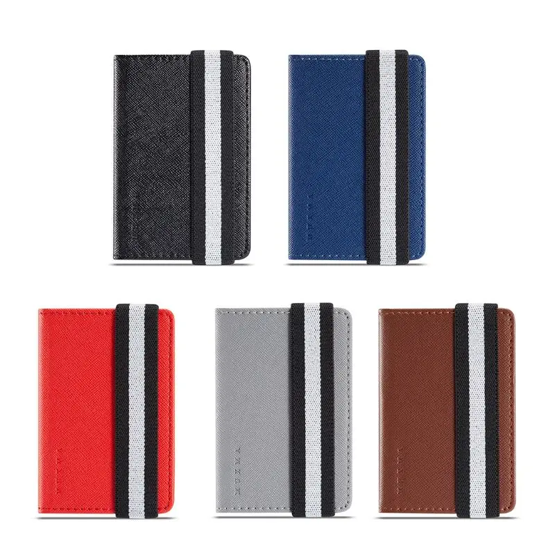 

RFID Blocking Adhesive Genuine Leather Credit Card Pocket Sticker Holder C
