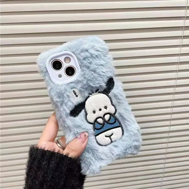 

Cinnamoroll Anime Phone Case Kawaii Sanrio Pachacco Mymelody Cartoon Plush Iphone14Plus/11/12 Anti-Drop Phone Case Cute Toy Gift