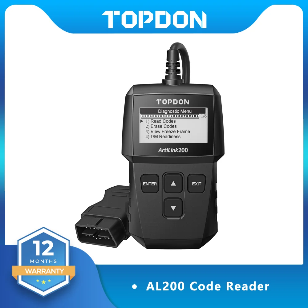 

TOPDON AL200 OBD2 Scanner OBDII Code Reader Car Diagnostic Tool OBD2 Automotive Scanner Engine Analyzer Auto Scan Tool