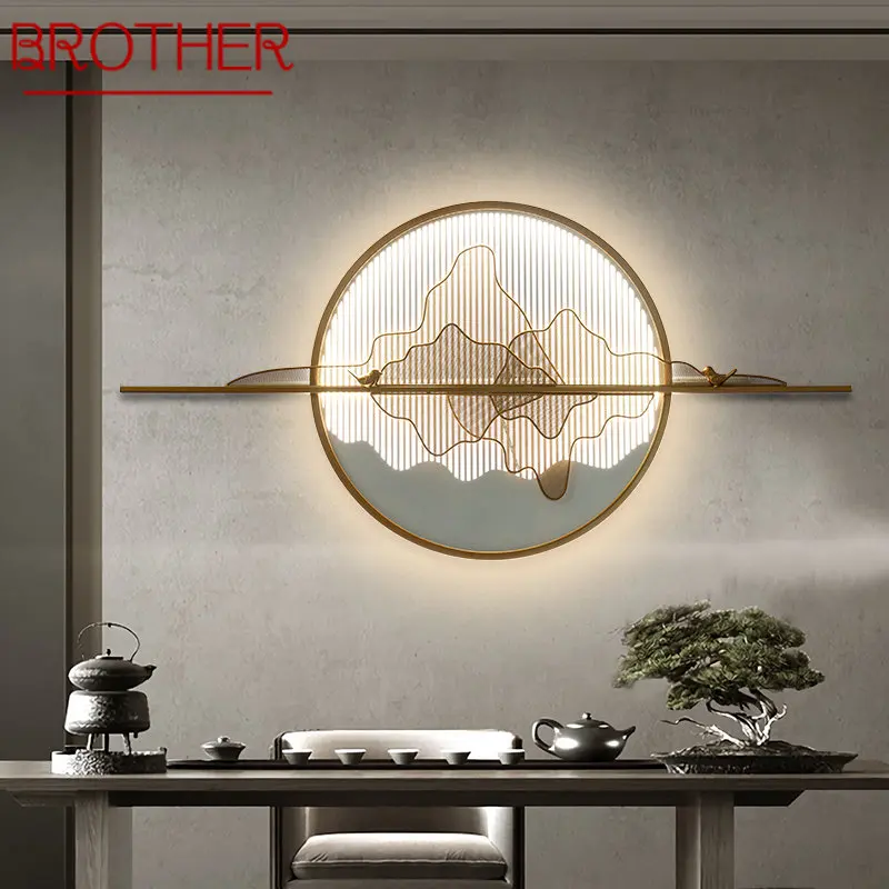 

BROTHER Modern Wall Picture Fixture LED 3 Colors Chinese Style Interior Landscape Sconce Light Decor for Living Bedroom