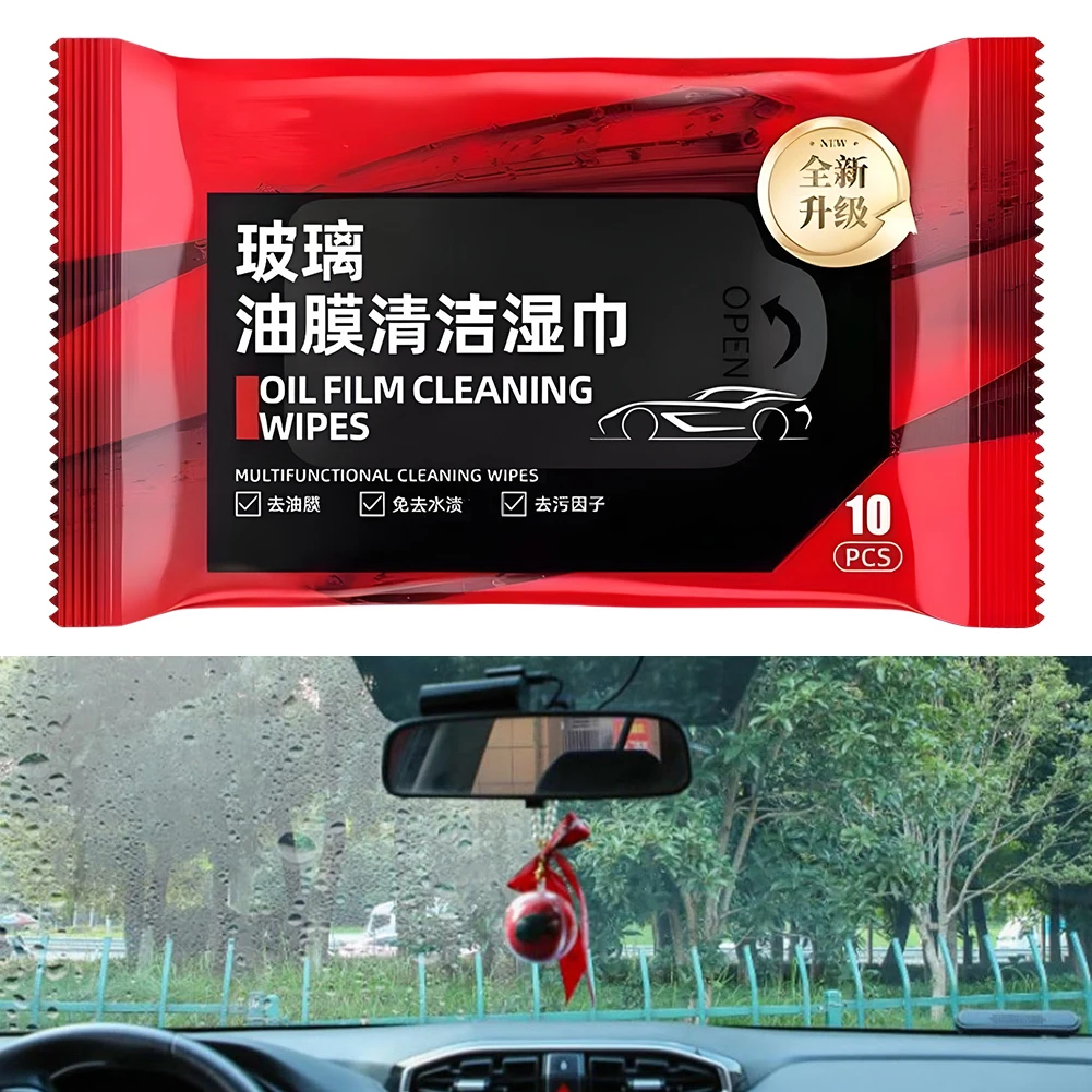 10 шт. салфетки для удаления масляной пленки из автомобильного стекла чистки