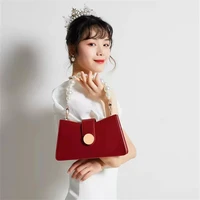 2022 fashion solid color elegant messenger bags women clutch bags women party totes and purses women one shoulder simple bags