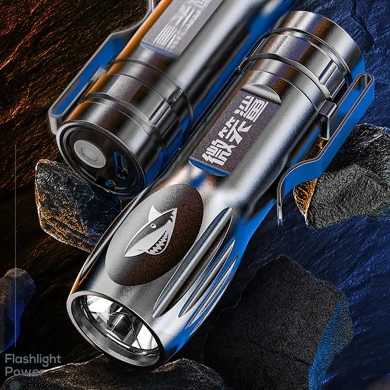 

Mini Torch High Power LED Flashlight USB Rechargeable Fixed Focus Flash Lamp Portable Camping Waterproof Flashlight Lighting