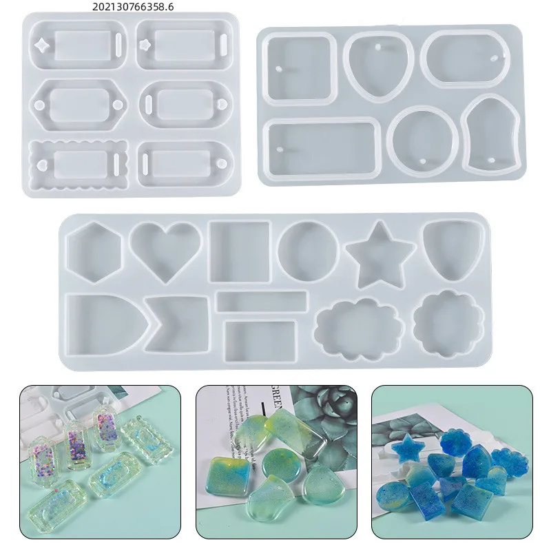 

DIY Crystal Epoxy Resin Mold With Hole Quicksand Earring Pendant Silicone Mould