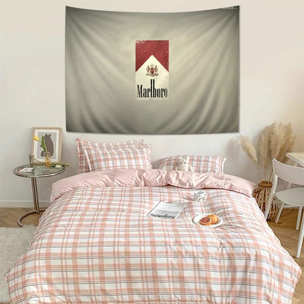 M-Marlboro LOGO Printed Large Wall Tapestry Indian Buddha Decoration Witchcraft Bohemian Hippie Decor Blanket