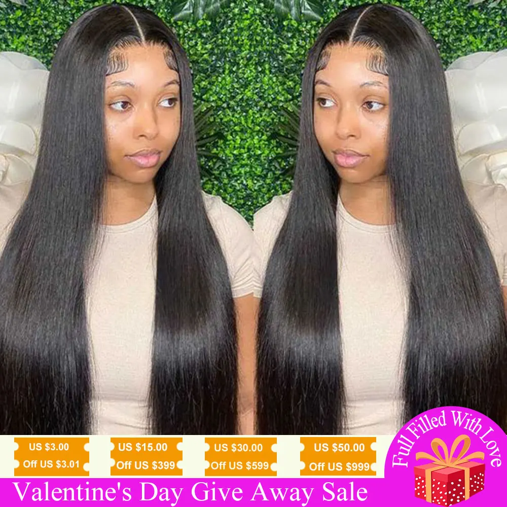 HD Transparent Lace Frontal Wig Bone Straight Lace Front Human Hair Wigs For Black Women Pre Plucked Peruvian Human Hair Wigs