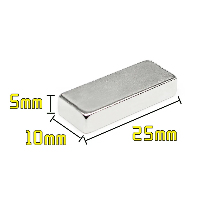 

2/5/10/20/30/50PCS 25x10x5mm Strong Block Magnets N35 Permanent Magnets 25x10x5 Rectangular Rare Earth Neodymium Magnet 25*10*5