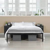 Modern Full Metal Queen Size Bed with Slat Support - NO Mattress - No Box Spring Needed Bedroom Furniture