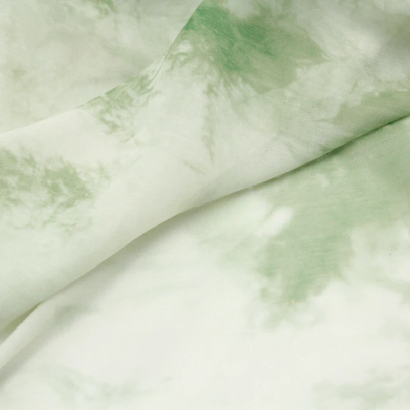 

Fabric Width 50cmx144cm Soft Draping Transparent Moss Green Ink Irregular Tie-Dyed Chemical Fiber DIY Gauze Skirt Hanfu Summer