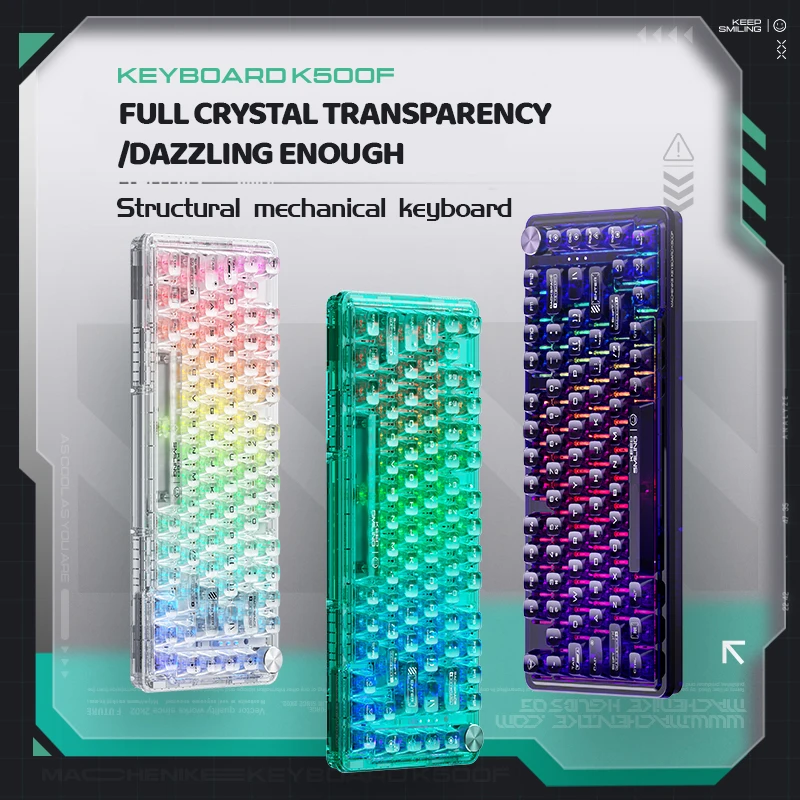 

Machenike K500f Mechanical Keyboard 81 Keys Multifunctional Knob Dynamic Rgb Backlit Hot Swap Gaming Keyboard Pc Gamer Laptop