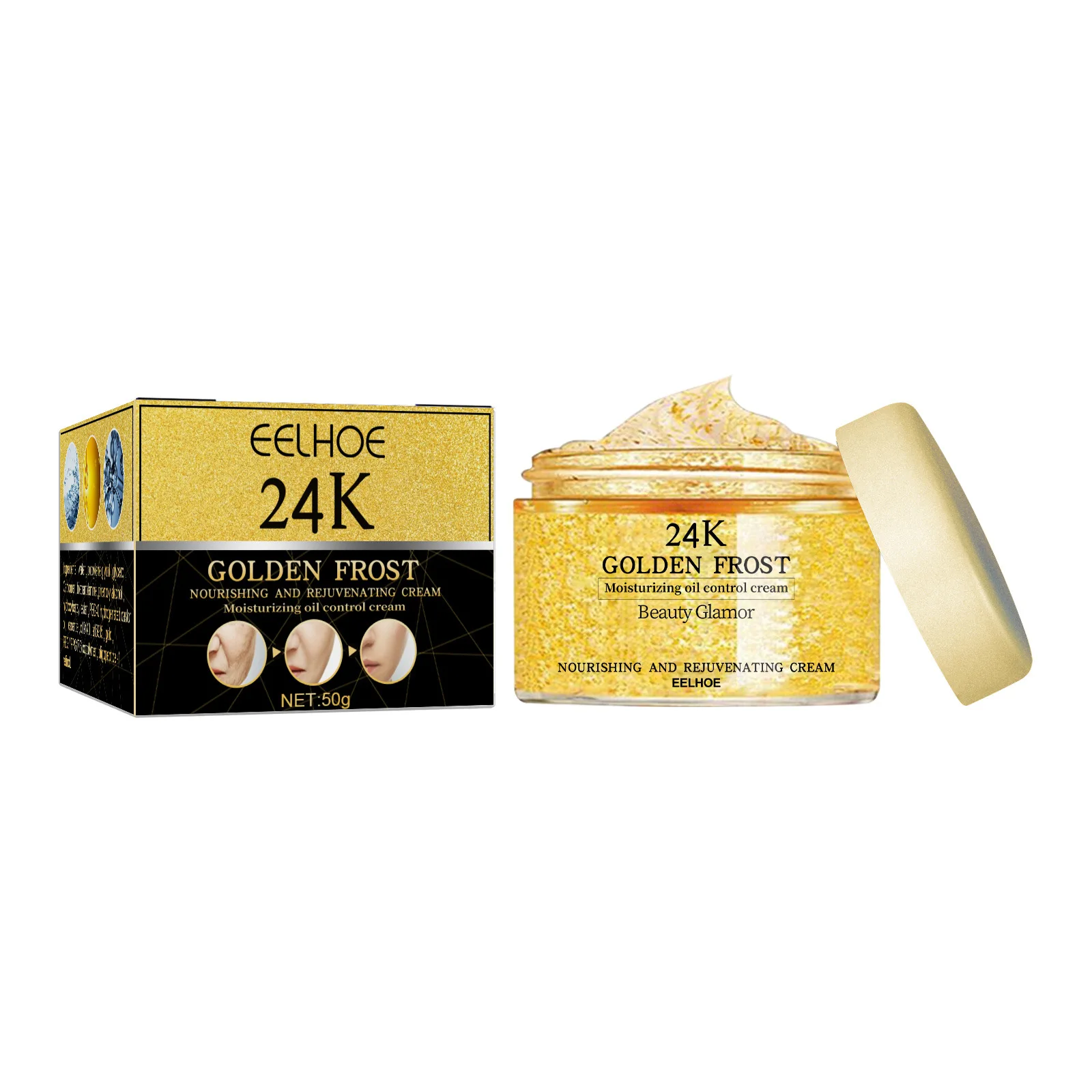 

24k Gold Wrinkle Cream Firming Anti-aging Fade Wrinkles Lifting Cream Moisturizing Skin Whitening Brighten Facial Repair Cream