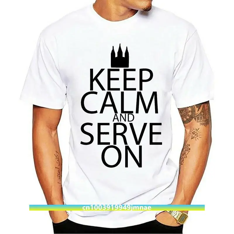 

Keep Calm And Serve On - Mormon Faith Pride Men's T-Shirt men cotton tshirt summer brand teeshirt euro size
