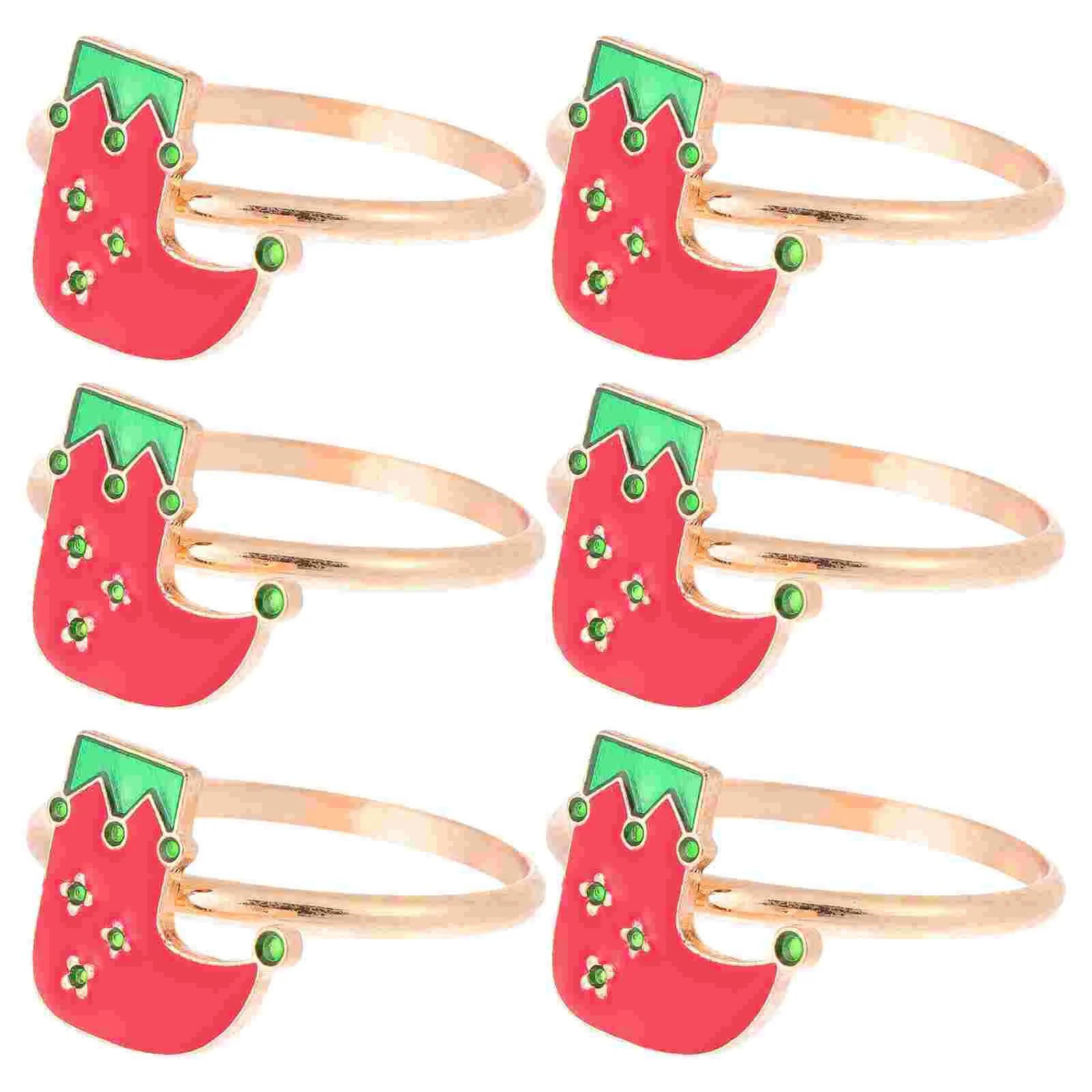 

Christmas Napkin Rings Table Serviette Bands Dinner Ring Towel Buckle Holiday Winter Setting Stockingholders Decor