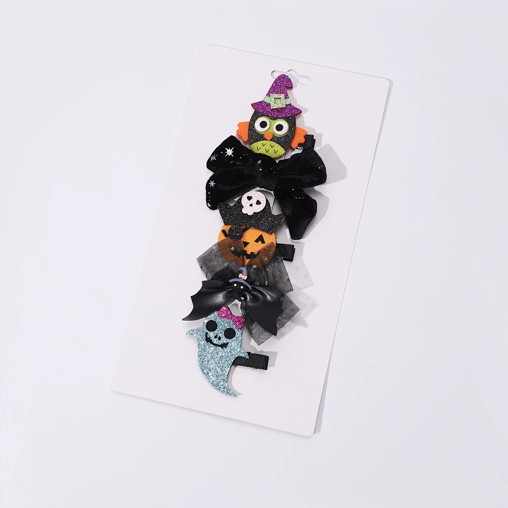 

Baby Halloween Hair Clip Center Halloween decoration Accessories Cute Bat Pumpkin Ghost Skull Hairpins Hairgrips Boutique