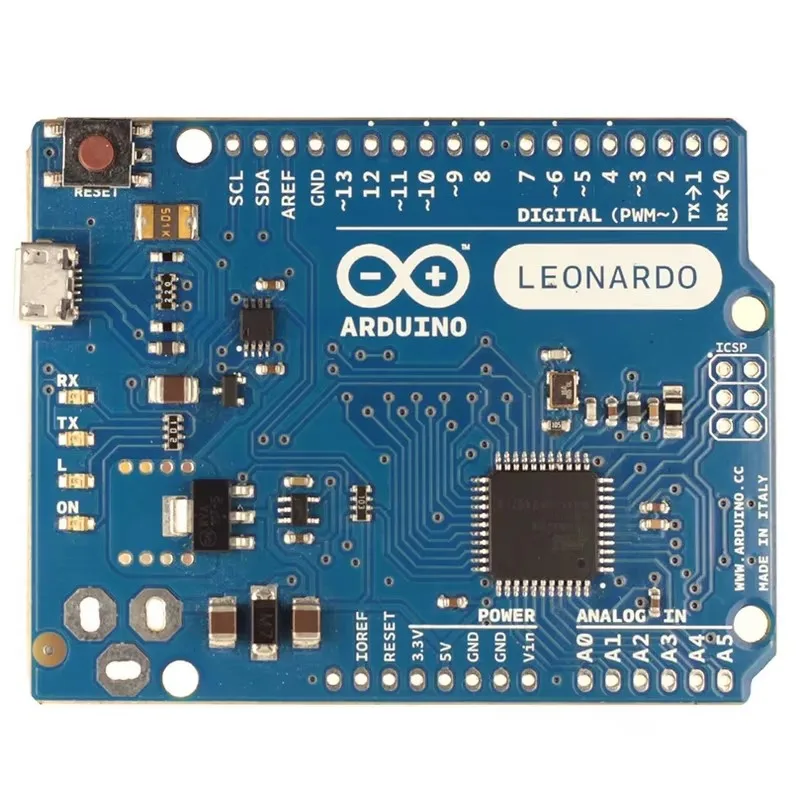 Макетная плата Arduino Leonardo A000052 ATmega32u4 без разъемов импортированная из Италии