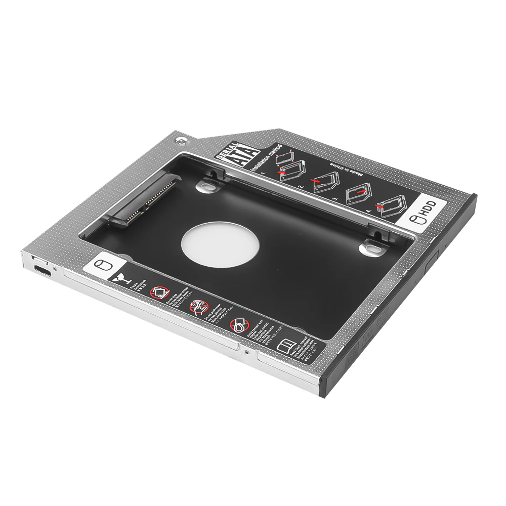 

For HDD Caddy 9.5mm Aluminum Optibay SATA 3.0 Hard Disk Drive Box Enclosure DVD Adapter 2.5 SSD 2TB For Laptop CD-ROM