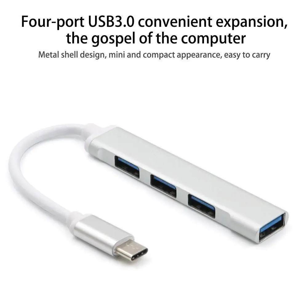 

4-портовый мини-концентратор USB 3,0, Удлинитель USB 2,0, переходная станция, ультратонкий порт able, алюминиевый концентратор данных, USB-разветвител...