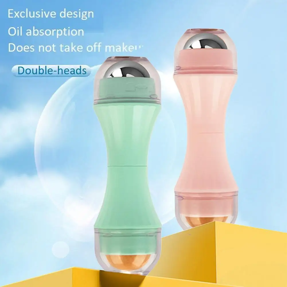 

1pc Face Oil Absorbing Roller Volcanic Stone Blemish Remover Face T-zone Oil Removing Rolling Stick Ball Summer Face Oil Control