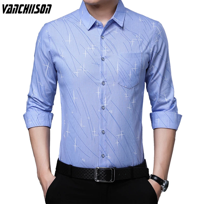 

Men Brand Casual Shirt Long Sleeve Print Turndown Collar 20% Cotton 60% Polyester 20% Viscose Male Clothing Tops 00211202