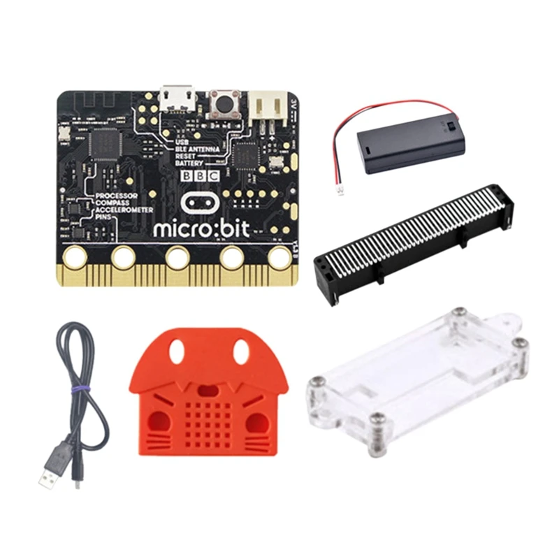 

BBC Micro:Bit Go Kit с горизонтальным разъемом + защитный чехол + Корпус программируемая обучающая макетная плата
