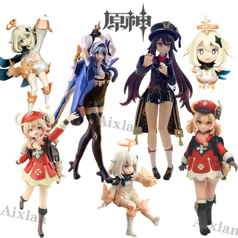 

19cm Genshin Impact Klee Hibana Knight Anime Figure Eula Klee Paimon Hu Tao PVC Action Figure Collection Model Doll Kid Gifts