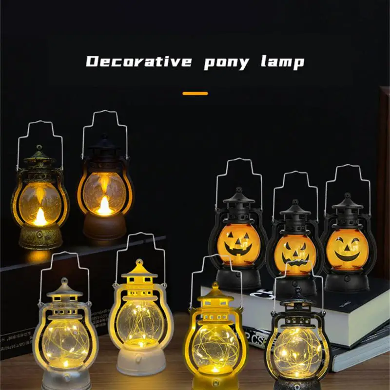 

Vintage Lantern Camping Gear Portable Decorative Outdoor Camping Retro Style Lantern Halloween Decorations Trendy Halloween Led